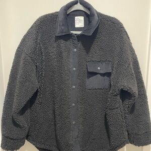 Aerie Black Sherpa Jacket XL LIKE NEW